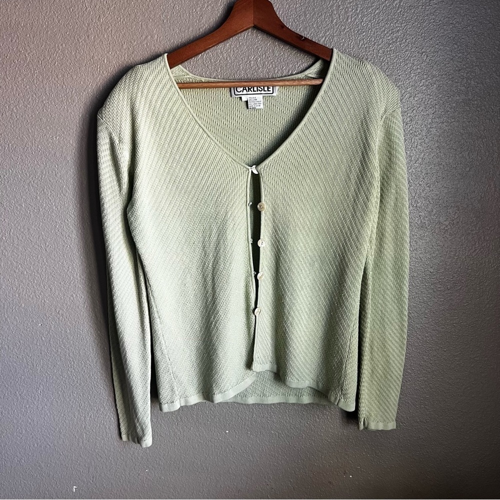 Carlisle Light Green Cardigan Sweater